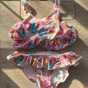 Posh Peanut Pink Ice Cream Print Kids Bikini